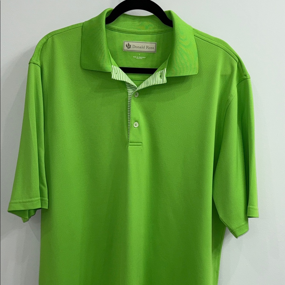 Donald Ross Golf Lime Green Golf Shirt Men's Size Large - Picture 2 of 4